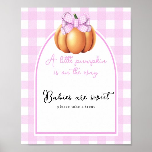 Pompoen boog boog baby shower Baby's zijn lief Poster (Voorkant)