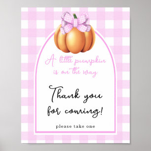 Pompoen boog boog baby shower - Dank u Poster