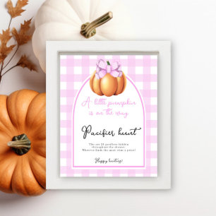 Pompoen boog boog baby shower Fopspenen jacht spel Poster