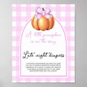 Pompoen boog boog baby shower Late night luiers Poster