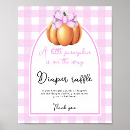 Pompoen boog boog baby shower Luier Raffle spel Poster