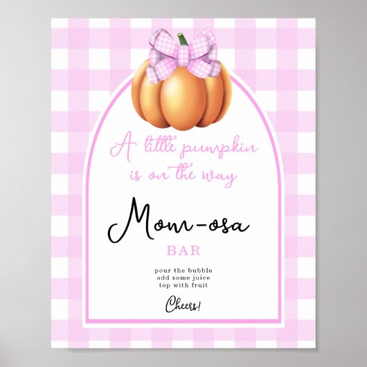 Pompoen boog boog baby shower Momosa Bar Poster (Voorkant)