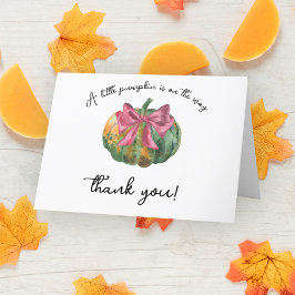 Pompoen boog herfst baby shower - Dank je kaart