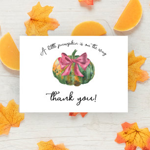 Pompoen boog herfst baby shower - Dank je kaart