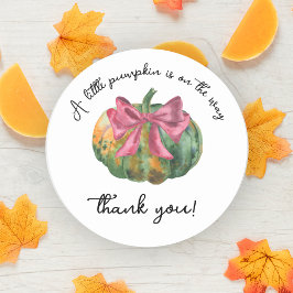 Pompoen boog herfst baby shower - Dank je Ronde Sticker