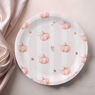 Pompoen Boog Herfst Bloemstuk Baby Shower Papieren Bordje
