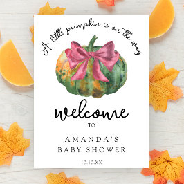 Pompoen boog herfst welkom baby shower feestje poster