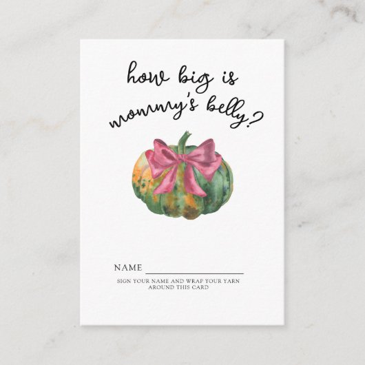 Pompoen boog - Hoe groot is mama's buik spel Informatiekaartje (Voorkant)