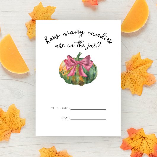 Pompoen boog Raad hoeveel snoepjes spel Informatiekaartje