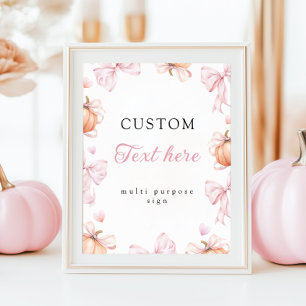 Pompoen Boog Tafelbord Baby Shower Poster