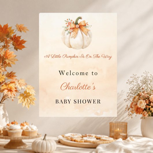 Pompoen Boog Welkom Baby Shower Poster