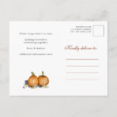 Pompoen Botanische Herfst Friendsgiving Diner Uitnodiging Briefkaart (Achterkant)