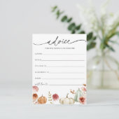 Pompoen Bourgogne Bloemen Baby Advies Kaart (Staand voorkant)