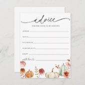 Pompoen Bourgogne Bloemen Baby Advies Kaart (Voorkant / Achterkant)