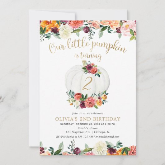 Pompoen Bourgogne gouden bloem elke leeftijd verja Kaart (Voorkant)