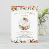 Pompoen Bourgogne gouden bloem elke leeftijd verja Kaart (Staand voorkant)