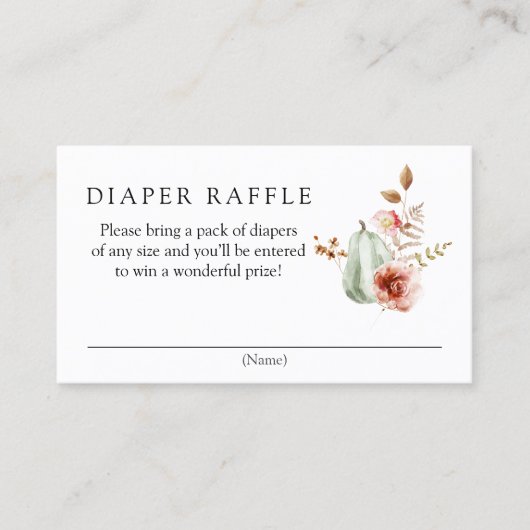 Pompoen Bourgogne Luier Raffle Behuizing Kaart Visitekaartje (Voorkant)