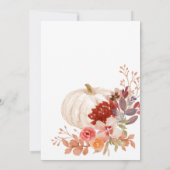 Pompoen Bourgogne Marsala Floral oh baby shower Kaart (Achterkant)