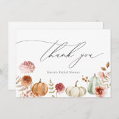 Pompoen Bourgondië Bloemen Bruiloft Dank Je Bedankkaart (Voorkant / Achterkant)