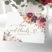 Pompoen Bourgondië Bloemen bruiloft Dank u Kaart