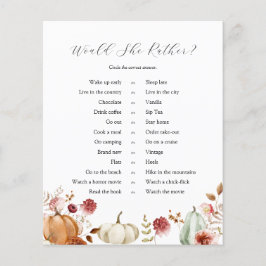 Pompoen Bourgondië Floral wil ze liever spel