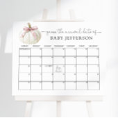 Pompoen & Bow Baby shower Guess Vervaldatum Kalend Poster