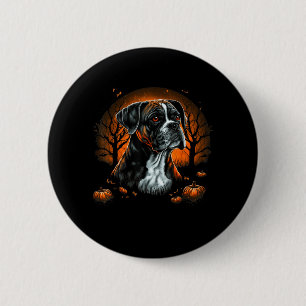 Pompoen Boxer Hond Kostuum Op Boxer Hond Halloween Ronde Button 5,7 Cm