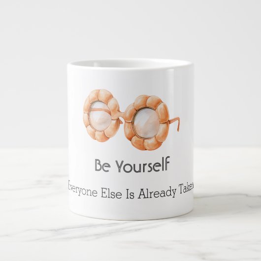Pompoen Bril Wees Jezelf Grote Koffiekop (Voorkant)