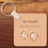 Pompoen Bril Wees Jezelf Sleutelhanger (Voorkant)