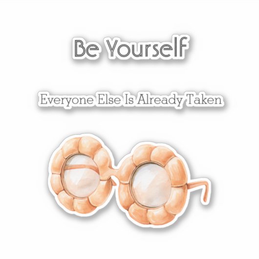 Pompoen Bril Wees Jezelf Sticker (Voorkant)