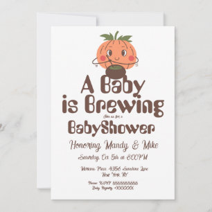 Pompoen Brouwen Baby Shower Halloween Feest  Kaart