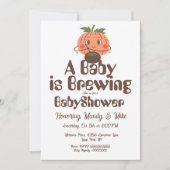 Pompoen Brouwen Baby shower Halloween Party Kaart (Voorkant)
