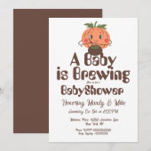 Pompoen Brouwen Baby shower Halloween Party Kaart (Voorkant / Achterkant)