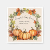 Pompoen bruiloft cocktail servetten (Voorkant)