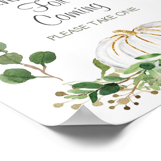 Pompoen Bruiloft Feest Bedankt voor uw komst Poster (Hoek)