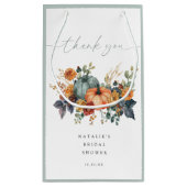 Pompoen Bruiloft in de Herfst Klein Cadeauzakje (Achterkant)