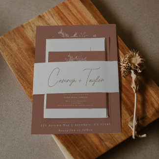 Pompoen bruiloft uitnodigingen wikkel