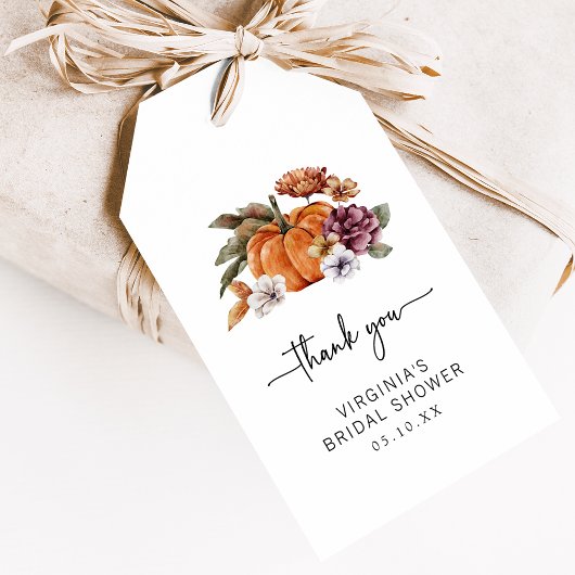 Pompoen Bruiloftfeest Cadeaubijslagschildjes Cadeaulabel