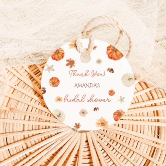 Pompoen Bruiloftsfeest Boho Bloemen Bedankjes Labels