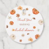 Pompoen Bruiloftsfeest Boho Bloemen Bedankjes Labels (Voorkant)