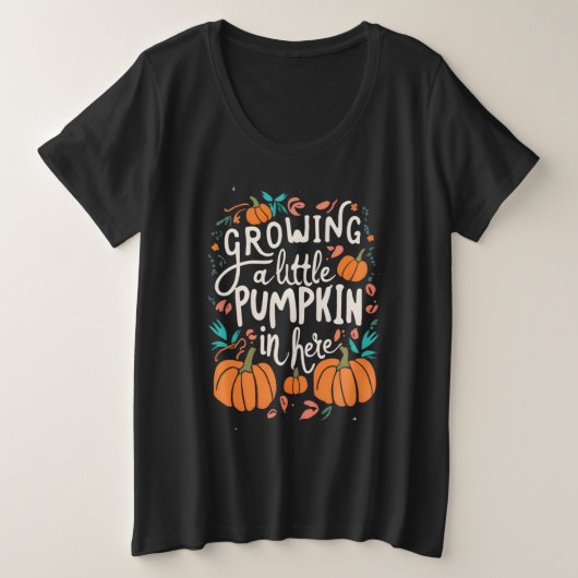 Pompoen Bumpkin Halloween Zwangerschap Grote Maat T-shirt (Design voorkant)