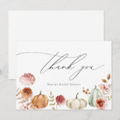 Pompoen Burgundy Bloemen Bruiloft Dank Je Bedankkaart (Voorkant / Achterkant)