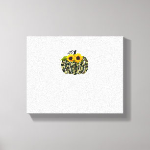 Pompoen Camouflage en Zonnebloem Herfst Outfit Dan Canvas Afdruk