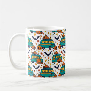 Pompoen Camper Van Herfst Halloween Patroon Koffiemok