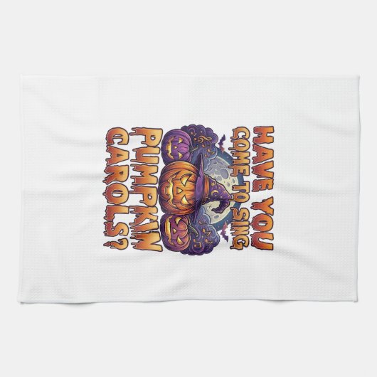 Pompoen Carols Halloween Heksenhoed Jack Lantern B Theedoek (Horizontaal)