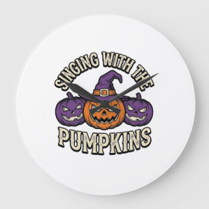 Pompoen Carols T-shirt Vintage Halloween Koor Pomp Grote Klok