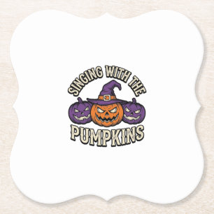 Pompoen Carols T-shirt Vintage Halloween Koor Pomp Kartonnen Onderzetters