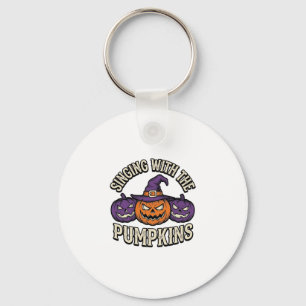 Pompoen Carols T-shirt Vintage Halloween Koor Pomp Sleutelhanger