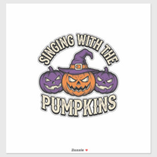 Pompoen Carols T-shirt Vintage Halloween Koor Pomp Sticker