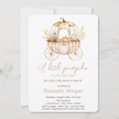 Pompoen Carriage Waterverf Flowers Baby shower Kaart (Voorkant)